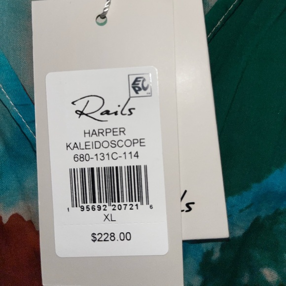 RAILS NWT SIZE XL TIE-DYE SHIBORI CINCH WAIST DRESS - Picture 7 of 10